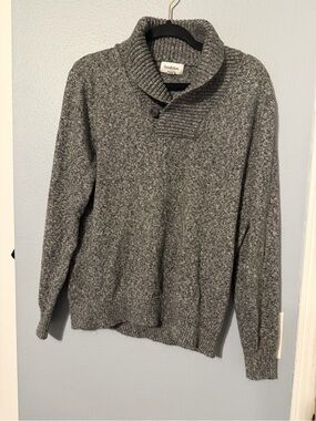 Goodfellow & Co Men's Gray Shawl-Neck Turtleneck Sweater